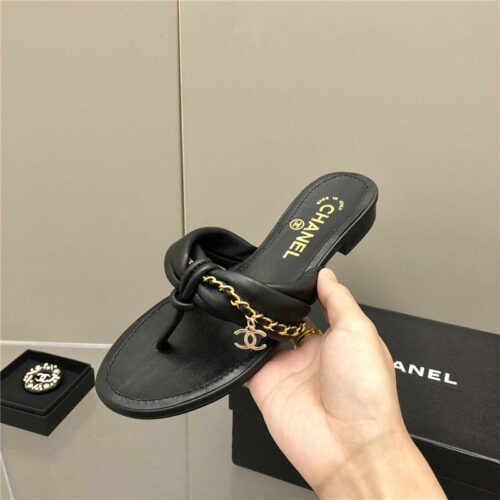 High Quality Luxury Chanel Chain Flat Sandals – Style 33318 product detail