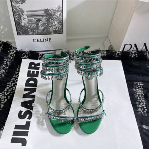 High Quality Luxury Rene Caovilla Cleo Chandelier Satin Sandals – Style 72582 alternate view