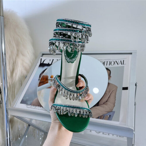 High Quality Luxury Rene Caovilla Cleo Chandelier Satin Sandals – Style 72582 product detail