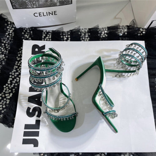 High Quality Luxury Rene Caovilla Cleo Chandelier Satin Sandals – Style 72582 product detail