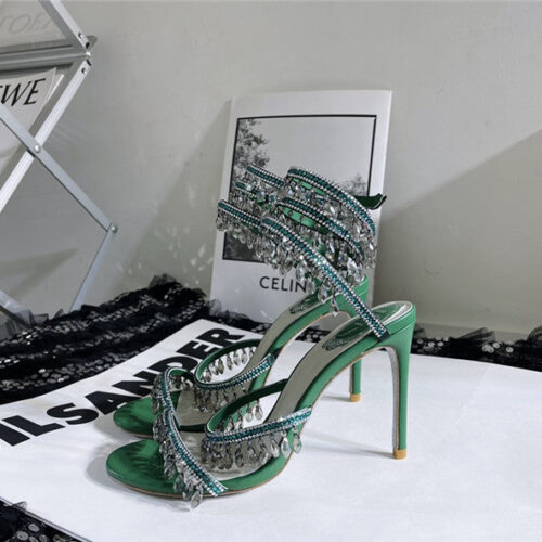 High Quality Luxury Rene Caovilla Cleo Chandelier Satin Sandals – Style 72582 product detail