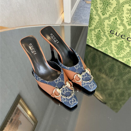 High Quality Luxury Gucci GG Canvas High Heel Sandals – Style 27091