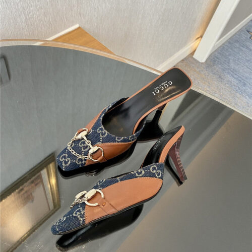 High Quality Luxury Gucci GG Canvas High Heel Sandals – Style 27091 product detail