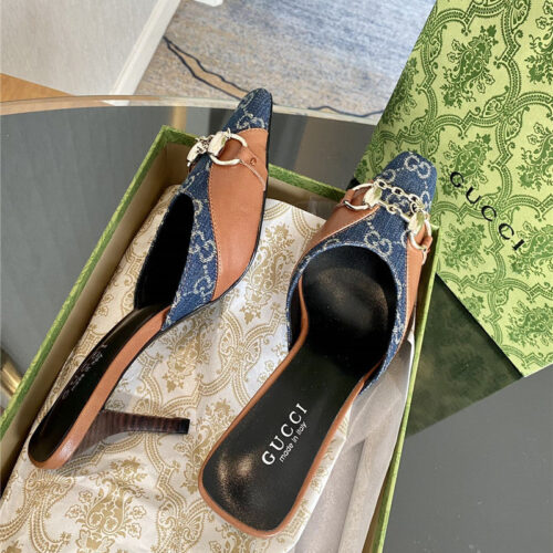 High Quality Luxury Gucci GG Canvas High Heel Sandals – Style 27091 product detail