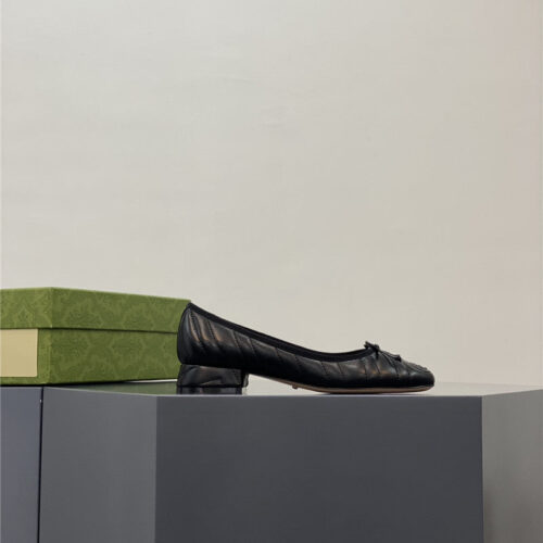 High Quality Luxury Gucci Bow Loafers Ballet Shoes product detail