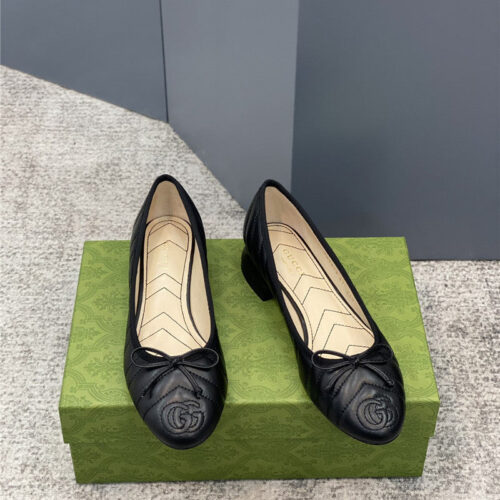 High Quality Luxury Gucci Bow Loafers Ballet Shoes alternate view
