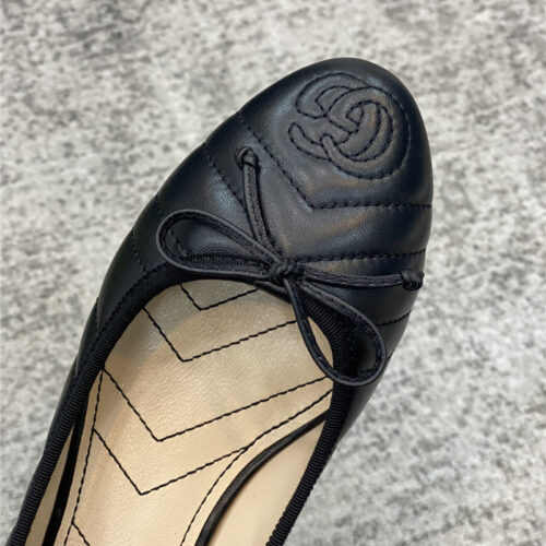 High Quality Luxury Gucci Bow Loafers Ballet Shoes product detail