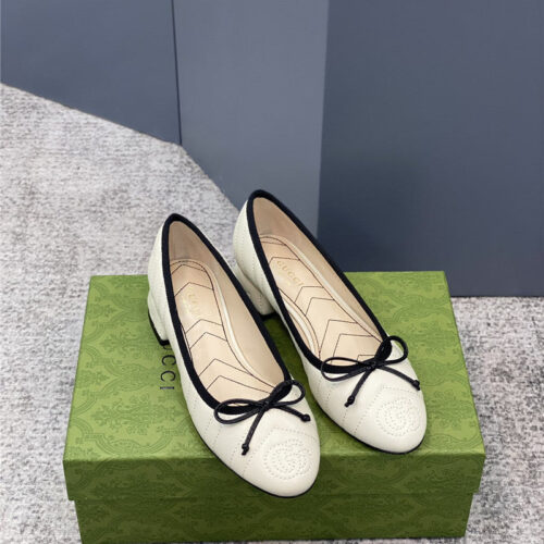 High Quality Luxury Gucci Bow Loafers Ballet Shoes – Style 32499