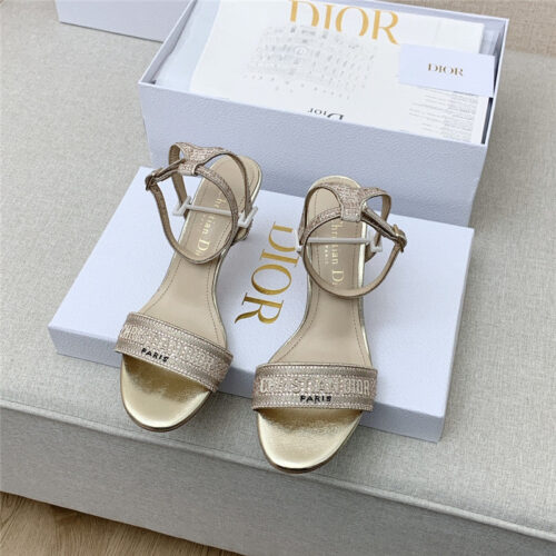 High Quality Luxury Dior Dway Heeled Sandals – Style 68582 product detail