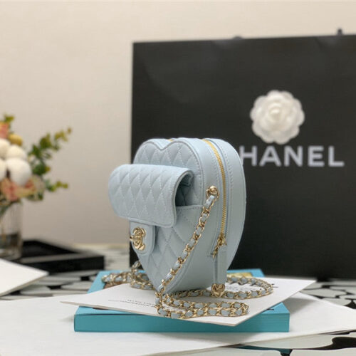 High Quality Luxury Chanel Heart Chain Diamond Bag – Style 47780 alternate view