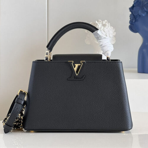 High Quality Luxury Louis Vuitton Capucines Small Bag Black – Style 47590