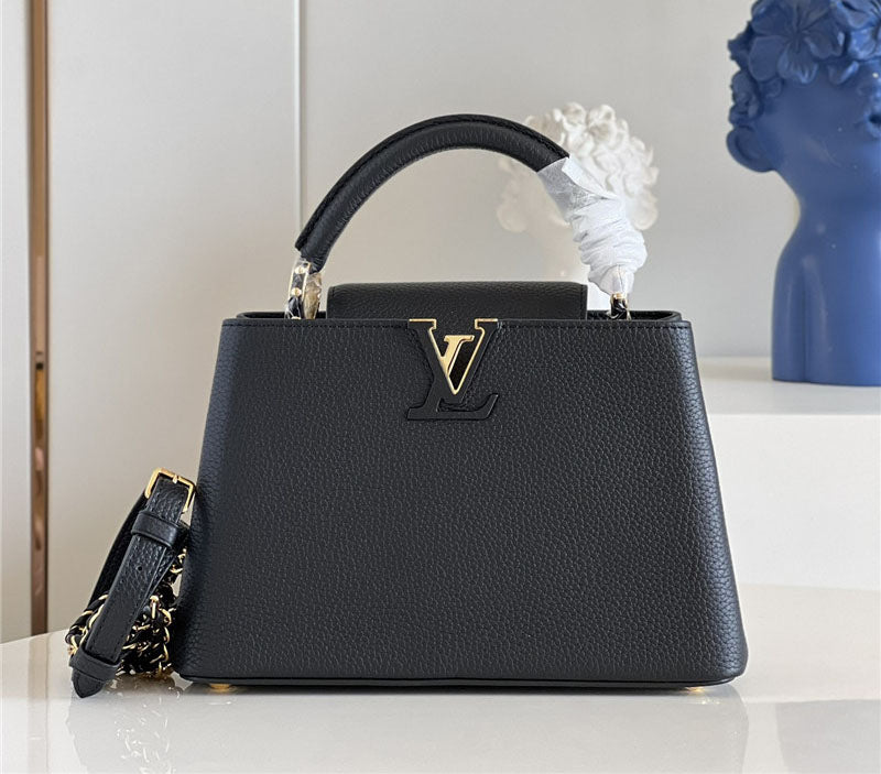 High Quality Luxury Louis Vuitton Capucines Small Bag Black – Style 47590