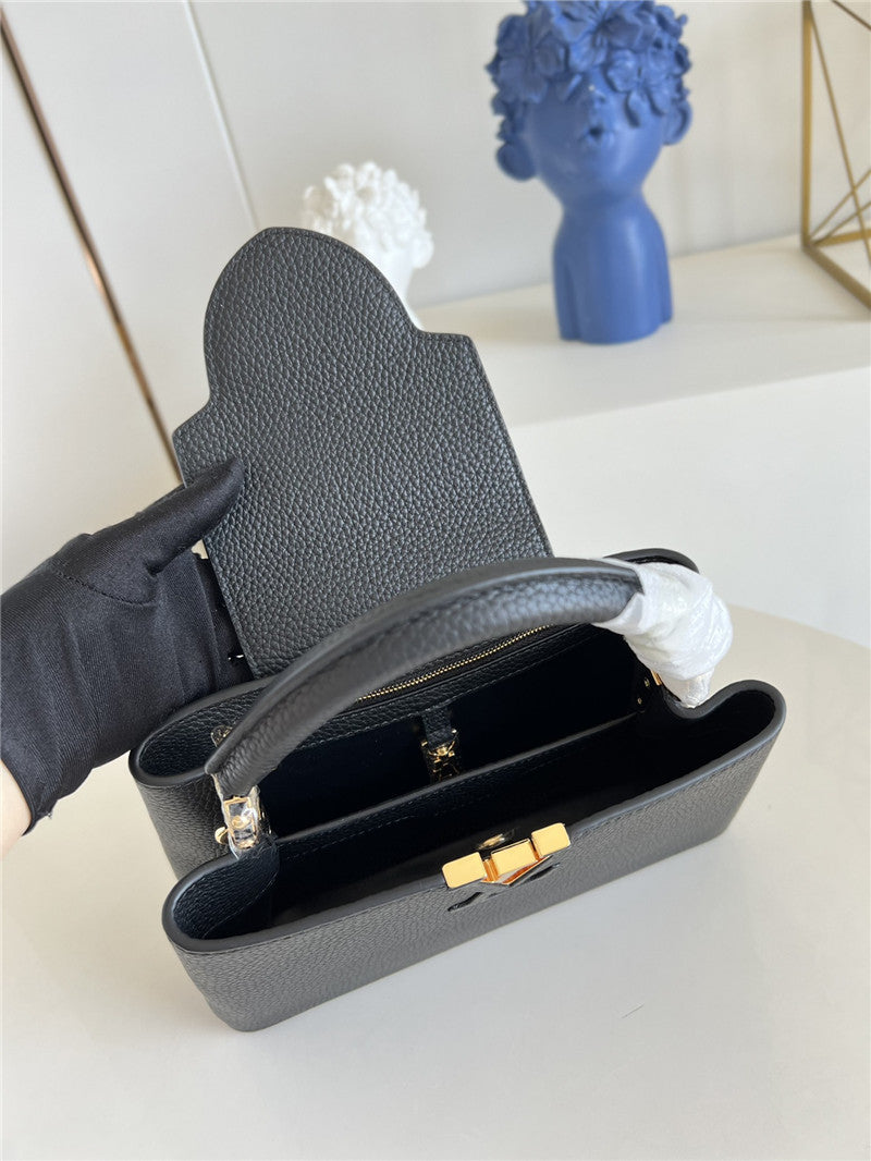High Quality Luxury Louis Vuitton Capucines Small Bag Black – Style 47590 product detail