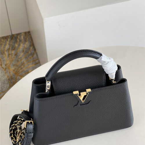 High Quality Luxury Louis Vuitton Capucines Small Bag Black – Style 47590 product detail