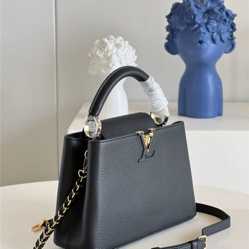 High Quality Luxury Louis Vuitton Capucines Small Bag Black – Style 47590 product detail