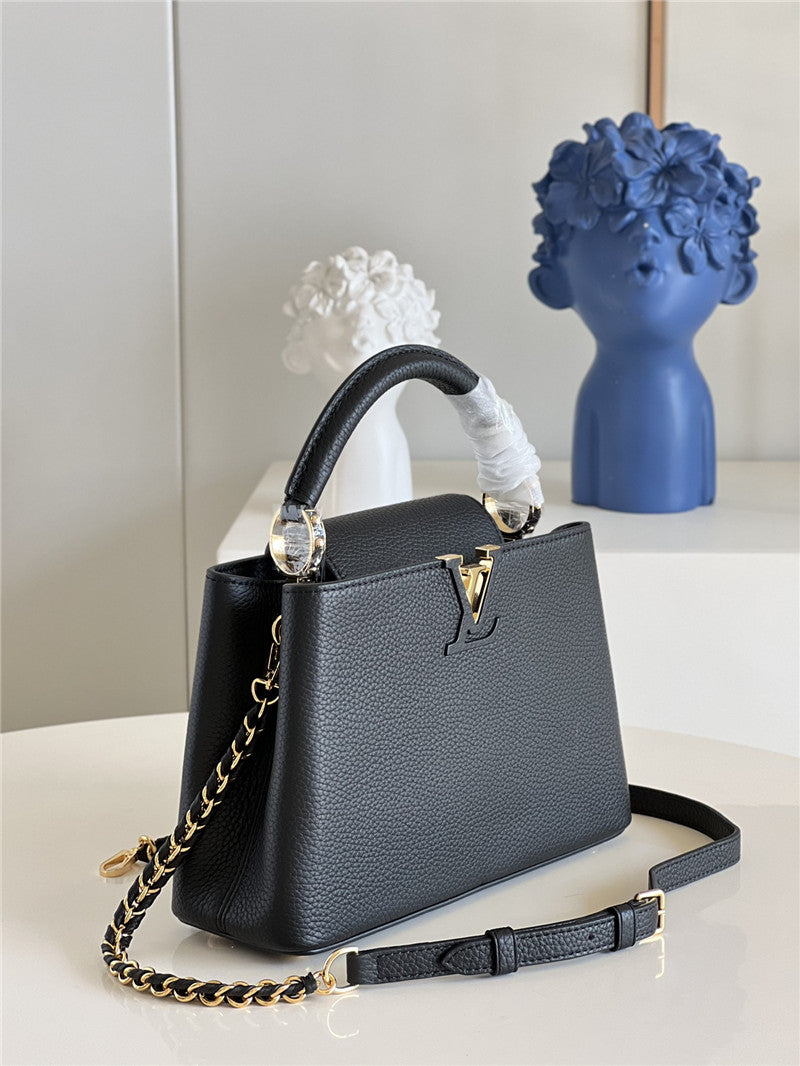 High Quality Luxury Louis Vuitton Capucines Small Bag Black – Style 47590 product detail