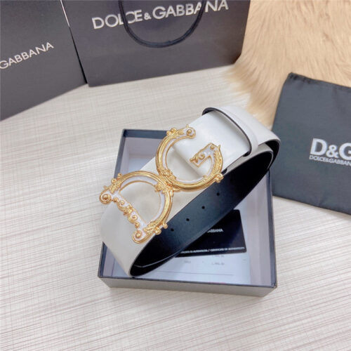 High Quality Luxury Dolce  Gabbana DG Logo Leather Belt alternate view
