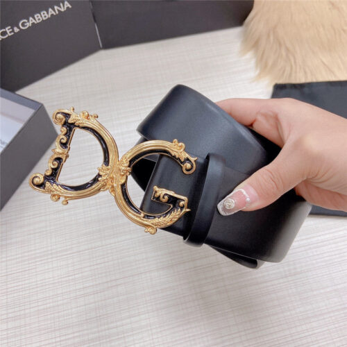 High Quality Luxury Dolce Gabbana DG Logo Leather Belt – Style 17862 product detail
