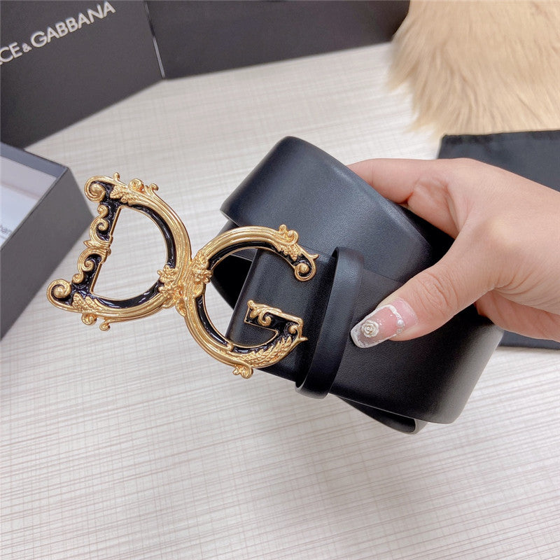 High Quality Luxury Dolce Gabbana DG Logo Leather Belt – Style 17862 product detail