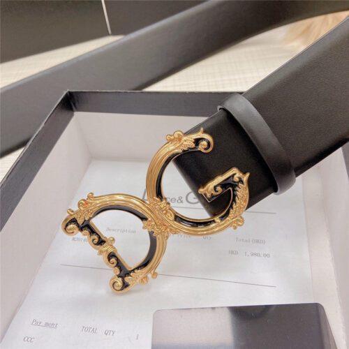 High Quality Luxury Dolce Gabbana DG Logo Leather Belt – Style 17862 product detail