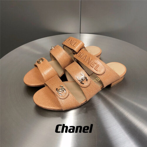 High Quality Luxury Chanel Velcro Button Slippers alternate view