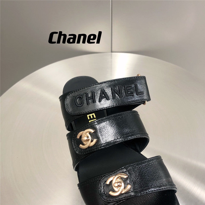 High Quality Luxury Chanel Velcro Button Slippers – Style 85574 product detail