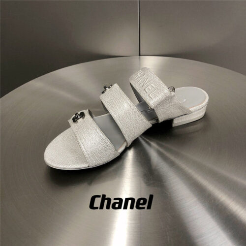 High Quality Luxury Chanel Velcro Button Slippers – Style 16646 product detail