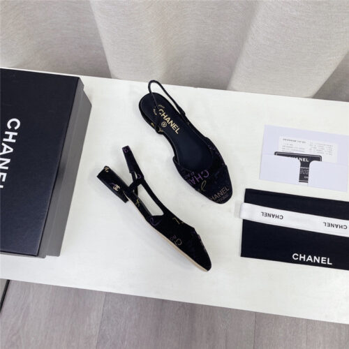 High Quality Luxury Chanel Chunky Heel Flat Graffiti Sandals product detail