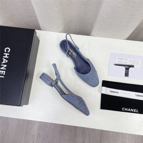 High Quality Luxury Chanel Chunky Heel Flat Graffiti Sandals – Style 64870 product detail