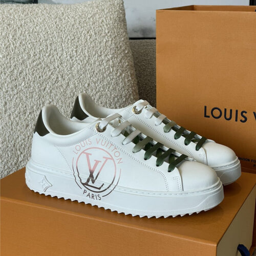 High Quality Luxury Louis Vuitton Time Out Sneakers White