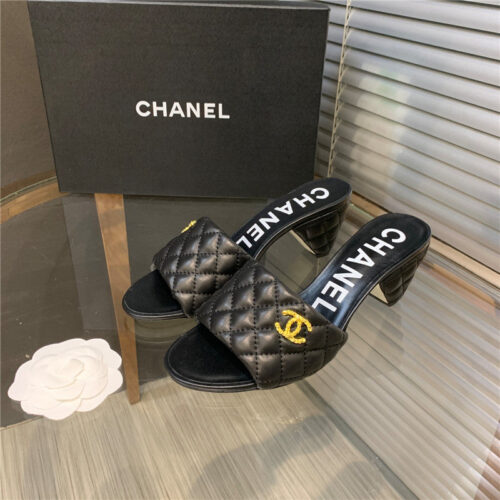 High Quality Luxury Chanel Chunky Heel Slippers product detail