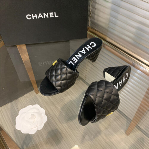 High Quality Luxury Chanel Chunky Heel Slippers product detail