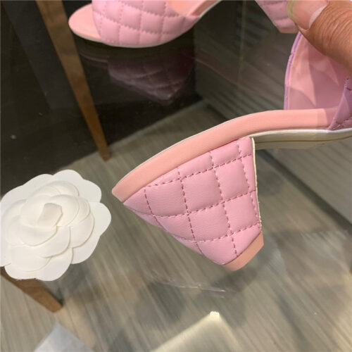High Quality Luxury Chanel Chunky Heel Slippers – Style 71046 product detail