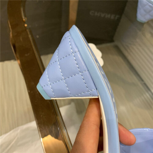 High Quality Luxury Chanel Chunky Heel Slippers – Style 38278 product detail