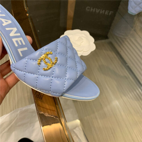 High Quality Luxury Chanel Chunky Heel Slippers – Style 38278 product detail