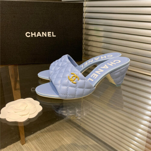 High Quality Luxury Chanel Chunky Heel Slippers – Style 38278 alternate view