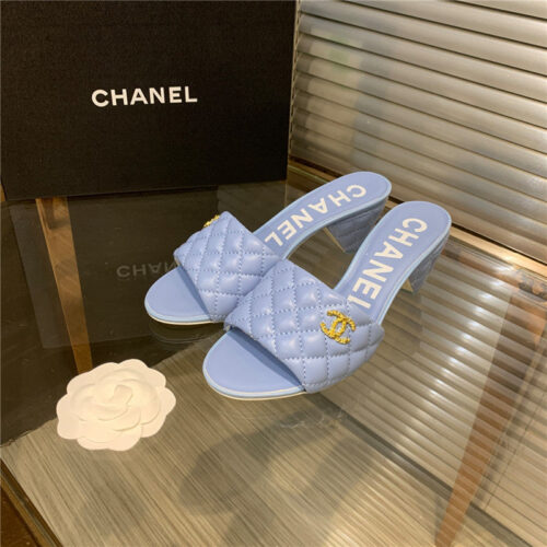 High Quality Luxury Chanel Chunky Heel Slippers – Style 38278 product detail