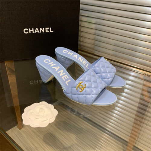 High Quality Luxury Chanel Chunky Heel Slippers – Style 38278 product detail