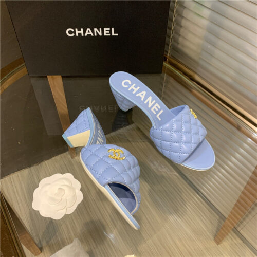 High Quality Luxury Chanel Chunky Heel Slippers – Style 38278 product detail