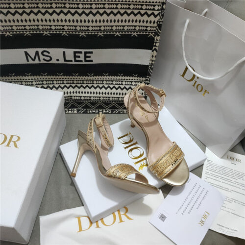High Quality Luxury Dior Gem Heeled Sandals – Style 97766 product detail