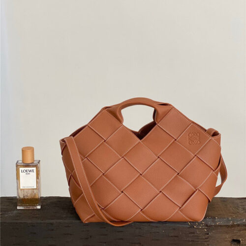 High Quality Luxury Loewe Woven Basket Gingham Small Bag