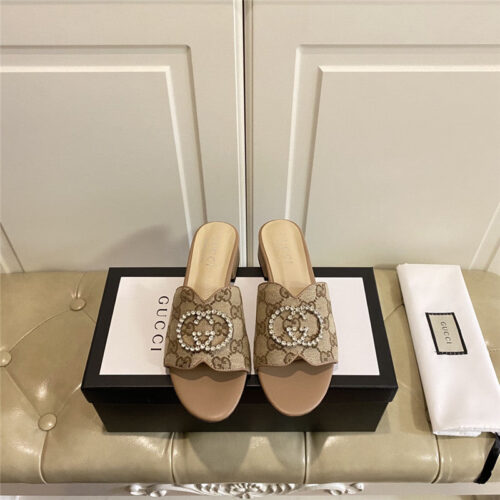 High Quality Luxury Gucci GG Diamond Buckle Slippers – Style 77363 product detail
