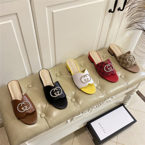 High Quality Luxury Gucci GG Diamond Buckle Slippers – Style 77363 product detail