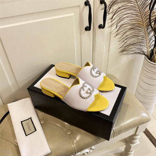High Quality Luxury Gucci GG Diamond Buckle Slippers – Style 11827