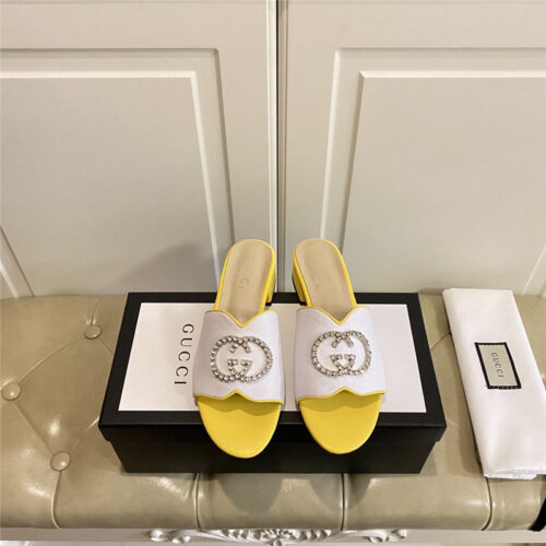 High Quality Luxury Gucci GG Diamond Buckle Slippers – Style 11827 product detail
