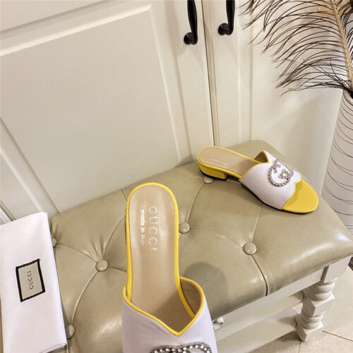 High Quality Luxury Gucci GG Diamond Buckle Slippers – Style 11827 product detail