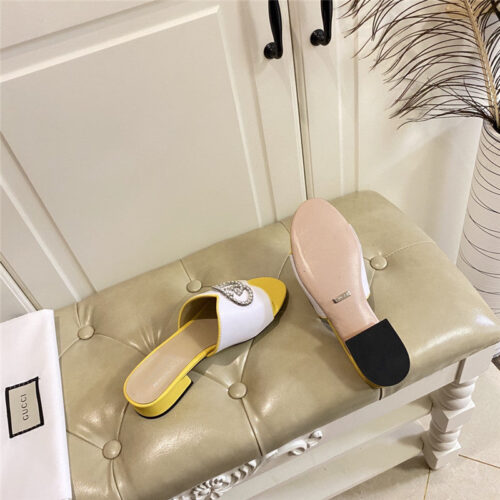 High Quality Luxury Gucci GG Diamond Buckle Slippers – Style 11827 product detail