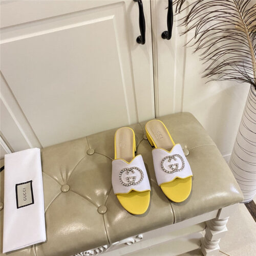 High Quality Luxury Gucci GG Diamond Buckle Slippers – Style 11827 product detail