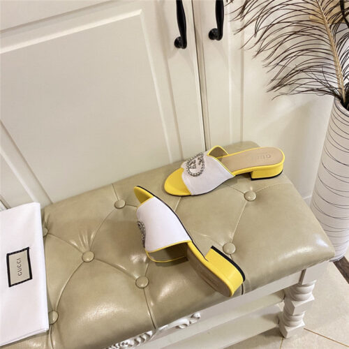 High Quality Luxury Gucci GG Diamond Buckle Slippers – Style 11827 product detail