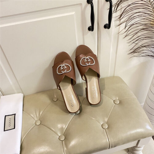 High Quality Luxury Gucci GG Diamond Buckle Slippers product detail
